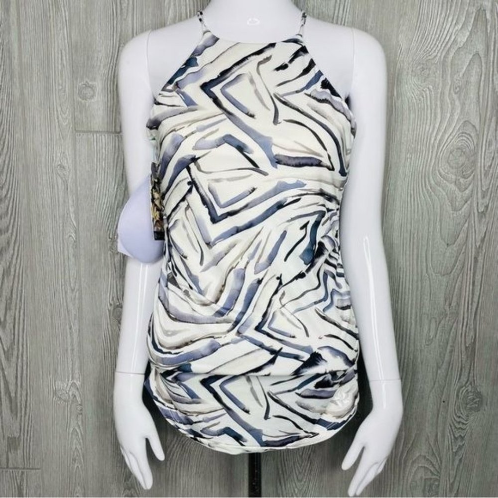 Nwt Hapari high neck tankini top marbled look bathing suit swimwear swimsuit med